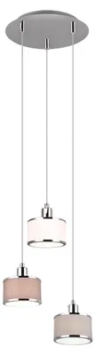 Produktbild von Trio Leuchten Pendelleuchte Kaprun 311630306, Metall Chrom, Schirm Stoff grau, e