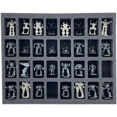 Zdjęcie produktu dla Wkładka piankowa do Battletech – 32 przegródki, pełnowymiarowa, podstawa 30 mm