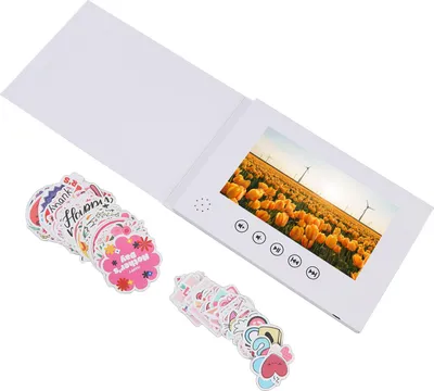Zdjęcie produktu dla 7-calowa wideo kartka z życzeniami, elektroniczna broszura, ekran LCD, cyfrowa na specjalne okazje na Boże Narodzenie, rocznicę