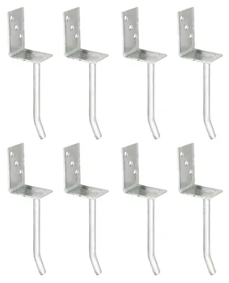 Produktbild von Alberts 8 x L-Pfostenträger mit Rundstahl-Betonanker, 80x104 mm, Betonanker 20 mm, feuerverzinkt, zum Einbetonieren