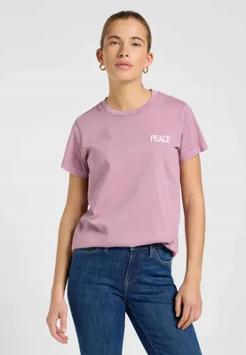 Produktbild von Lee | Damen-T-Shirt mit Grafikprint, Baumwolle, Rosa, Größe L