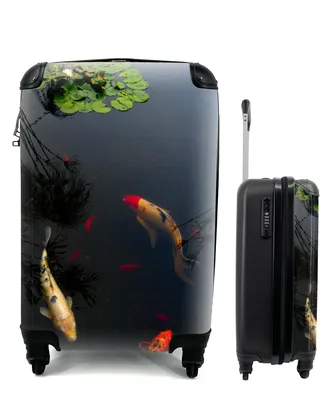 Produktbild von MuchoWow® Koffer Handgepäck Trolley Rollkoffer Kleine Reisekoffer mit 4 Rollen - Eine Gruppe von Koi-Karpfen, die im Kreis schwimmen - Cabin Size < 55x40x23 cm & 55x40x20 cm - Fotokoffer - Kabinenkoffer - Boardgepäck - Reise-Box - Reisekoffer - Reisegepäck - Koffer mit Bild - Trolley für Kinder