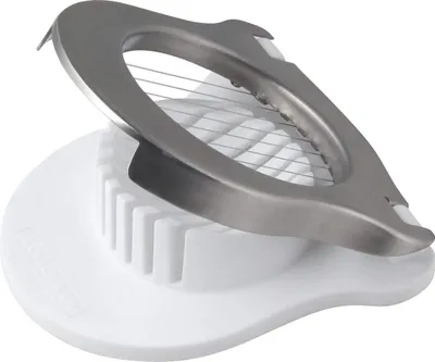 Produktbild von Fackelmann Eischneider, Eierschneider zum Schneiden von Scheiben, Mozzarellaschneider mit Drähten aus Edelstahl (Farbe: Silber/Weiß)