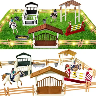 Image de Jeu de figurines de chevaux avec clôture