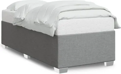 Image de vidaXL Cadre de lit sans matelas gris clair 90x200 cm Tissu