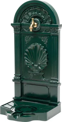 Produktbild von Standbrunnen 83cm Waschbecken Alu Brunnen Waschplatz Wandbrunnen antik Stil grün