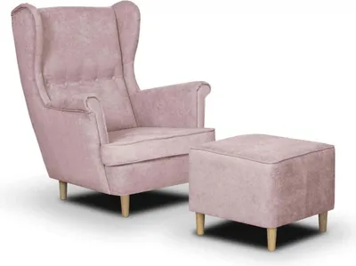 Produktbild von ELITE Ohrensessel mit Fußstütze - Rosa