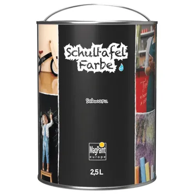 Produktbild von MagPaint Tafelfarbe Schwarz 2,5 L, Schultafelfarbe ohne Kreide, für Wand, Holz & Metall