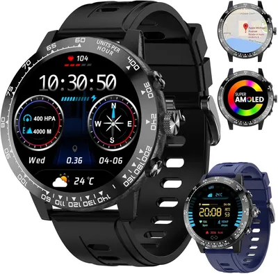 Produktbild von Homailida Smartwatch mit Telefonfunktion 1.51 Zoll AMOLED Fitnessuhr 170+ Sportmodi GPS Schlafmonitor Herzfrequenz iOS Android