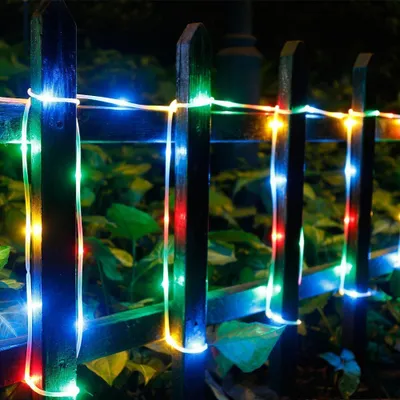 Produktbild von 5M LED Lichtschlauch 8 Lichtmodi Lichterkette Batteriebetrieben Garten Weihnachten Deko, Bunt