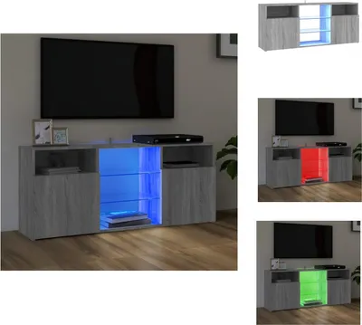 Produktbild von vidaXL TV-Schrank mit LED-Leuchten Grau Sonoma 120x30x50 cm - TV-Möbel