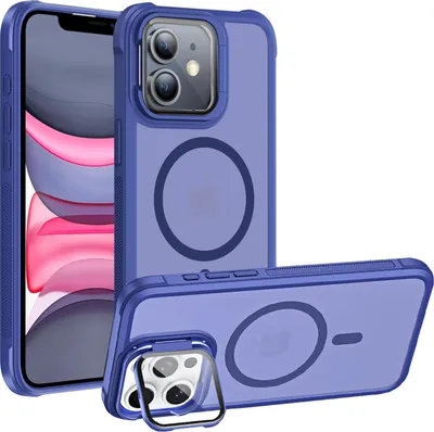 Image de Étui pour iPhone 12 Étui compatible avec MagSafe appareil photo pliable protection en verre support
