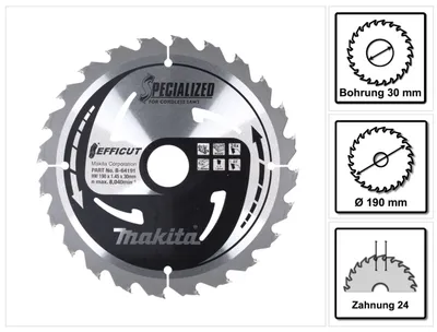 Obrázok produktu pre Makita B-64191, 19 cm, 3 cm, 1,45 mm, 8040 ot/min, 1 kusov