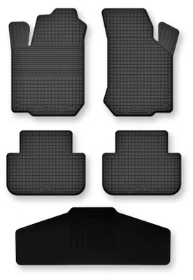 Produktbild von Gummi-Fußmatten + Tunnel für Ford Focus MK1 (przed liftem) 1998-2001 – 5-tlg, Schwarz, Semi-Universal, angepasst – Wielganizator Semi-Universal
