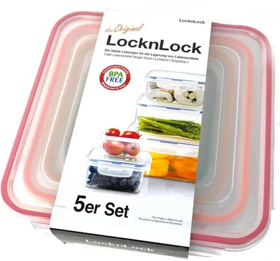 Obrázek produktu pro Dózy na potraviny Lock&Lock HPL980CLQ5 sada 5 kusů - vzduchotěsné a vodotěsné (balení po 1 ks)