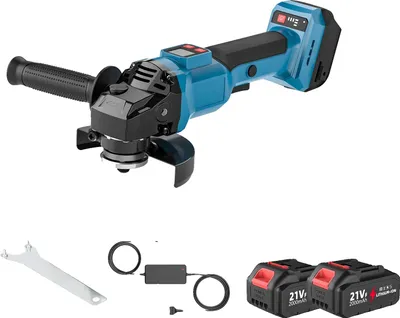 Produktbild von Winkelschleifer, bürstenloser Motor, 3-Geschwindigkeitsregelung, 2 Batterie 1 Stecker