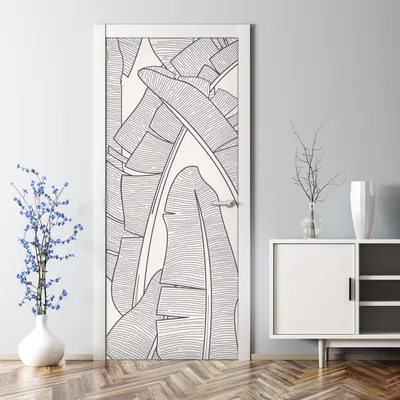 Produktbild von Dekorative Türfolie selbstklebend Klebefolie Wandaufkleber Bananenblätter 77 x 200 cm