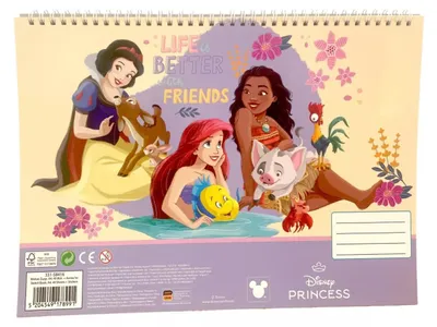 Productafbeelding van Disney Prinsessen: A4 spiraalgebonden schetsboek, 40 bladzijden met stickers