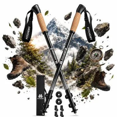 Zdjęcie produktu dla Fitchemy Kijki Trekkingowe Nordic Walking Regulowane 2 Sztuki