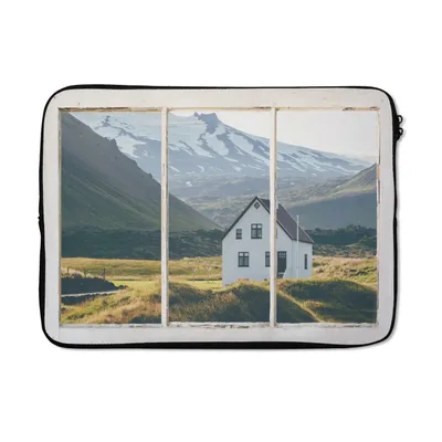 Produktbild von MuchoWow® Laptop Hülle 13 Zoll Aussicht - Haus - Berg Laptoptasche - Laptophülle - Sleeve - Rundumschutz