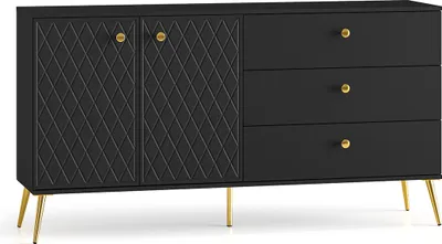 Produktbild von Buffet Manoé mit 3 Schubladen und 2 Türen, Schwarz, 160cm