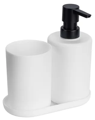 Produktbild von Badezimmer-Set, Seifenspender und Becher für Zahnbürsten, FANO, 350 ml