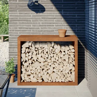 Produktbild von Brennholzregal 100x40x80 cm Wetterfester Stahl - Kaminholzregale MM964