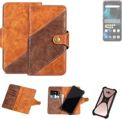 Produktbild von K-S-Trade Handyhülle Schutzhülle Bookstyle Case Wallet-Case kompatibel mit Unihertz Start24 Cover Klapphülle Kantenschutz Smartphone dunkelbraun