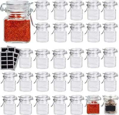 Produktbild von Famanu Mini Gläser für Gewürze und Kräuter - Luftdicht mit Etiketten - 100ml