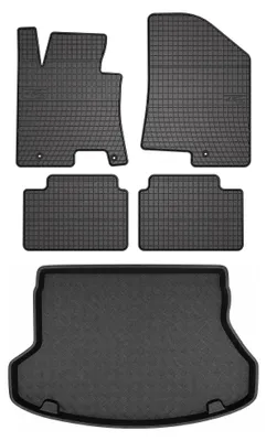 Productafbeelding van Rubberen automatten + kofferbakmat voor Hyundai i30 II 2012-2017 (stationwagen) – 5-delig, zwart, op maat – Wielganizator SolidPRO