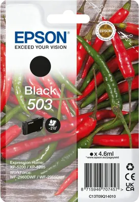 Obrázek produktu pro Epson 503 - 4,6 ml - černá - originální - blistr s RF / zvukovým signálem - inkoustová kazeta - pro Expression Home XP-5200, XP-5205, WorkForce WF-2960DWF, WF-2965DWF