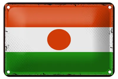 Produktbild von Blechschild Flagge Nigers 18x12cm Retro Flag of Niger Dekoration