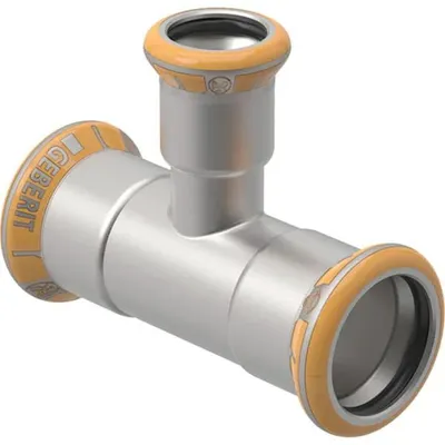 Produktbild von Geberit T-Stück Mapress Therm, reduziert, Ø54x18x54mm, Press, Rotguss, 1 Stk.