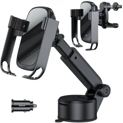 Image de Base - Support de téléphone de voiture, chargement sans fil, 10W - Noir