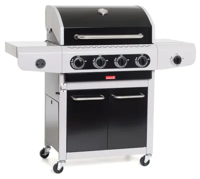 Produktbild von Barbecook Siesta 412 Gasgrill Black Edition leistungsstark 14kW, schwarz, 132x55,7x118,8 cm