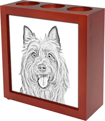 Produktbild von Australian Terrier - Stifthalter mit Hund, Schreibtischorganizer mit Aufdruck, personalisierte Schreibtischdekoration der Marke Art-Dog
