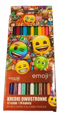 Image de Crayons de couleur double face 12/24 Emoji Majewski