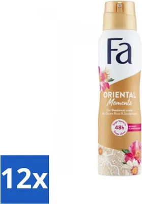 Produktbild von Fa - Oriental Moments - Deodorantspray - Wüstenrose & Sandelholz - 150 ml - Vorteilspack - 12 Stücke