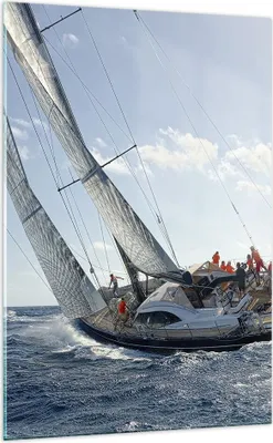 Produktbild von Bilder auf glas - Einteilig - Segelschiff Meer - 70x100cm - Glasbilder - Wandbilder - Bilder - zum Aufhängen bereit - Wanddekoration aus Glas - Glas Bilder - Wandbild auf Glas - GPA70x100-4032