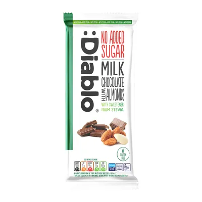 Produktbild von Diablo Vollmilchschokolade mit Mandeln ohne Zuckerzusatz 75 g