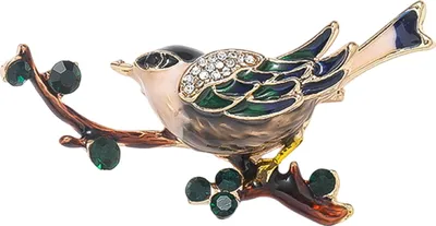Produktbild von Elsterbrosche, Emaille, Öl tropfender Strass-Dekor, chinesischer Stil, Vogel- und Brunch-Kleidernadel, poliert, Mantel, Kragen, Tasche, Schal, Hut, Dekoration, Kleidernadel, Party, Bankett, Kleidung, Schmuck