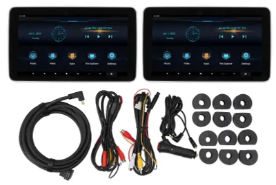 Immagine prodotto di Monitor da 10,1 pollici per poggiatesta in auto con Android 9.0, touchscreen IPS ad alta definizione, 32 GB di ROM, lettore video portatile MP5, AirPlay