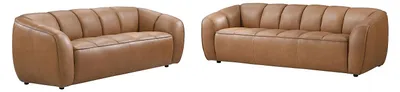 Produktbild von 3-Sitzer und 2-Sitzer Sofa aus Kamelbraun-Leder PRADONI