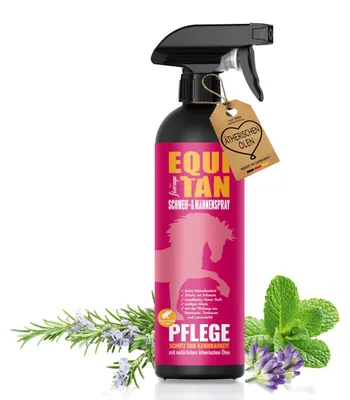 Produktbild von florage EQUITAN Schweif & Mähnenspray für Pferde, Für Pflege und Kämmbarkeit, Mit Ätherischen Ölen, ohne PEG und EDTA, Vegan, 500ml
