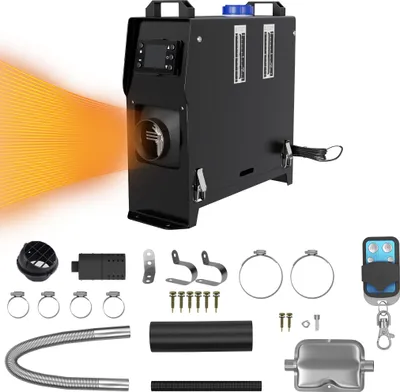 Obrázok produktu pre TRMLBE Dieselové kúrenie 12 V 8 kW Samostatné kúrenie Dieselový ohrievač vzduchu s LCD displejom a diaľkovým ovládaním pre kempovanie, dielňu, sklad, interiér (čierny)