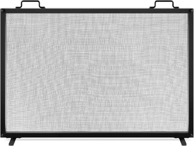 Productafbeelding van Haardscherm - Vonkbeschermer - Open haard veiligheid - Stalen gaas - 97x70 cm - Zwart