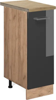 Produktbild von Apothekerschrank Vicco R-Line Anthrazit Hochglanz 30 cm , AP Eiche, Model 45727