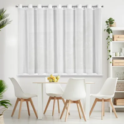 Zdjęcie produktu dla Firana ARLETA 295x160 cm biała lekkie fale na przelotkach