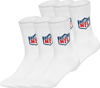 Produktbild von Huddle Uni Freizeitsocken NFL Shield Crew 6-Pack WHT - Größe 43-46