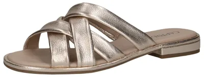 Produktbild von CAPRICE Damen Pantoletten aus Leder Sommer, Metallisch (Platin Metal.), 38 EU